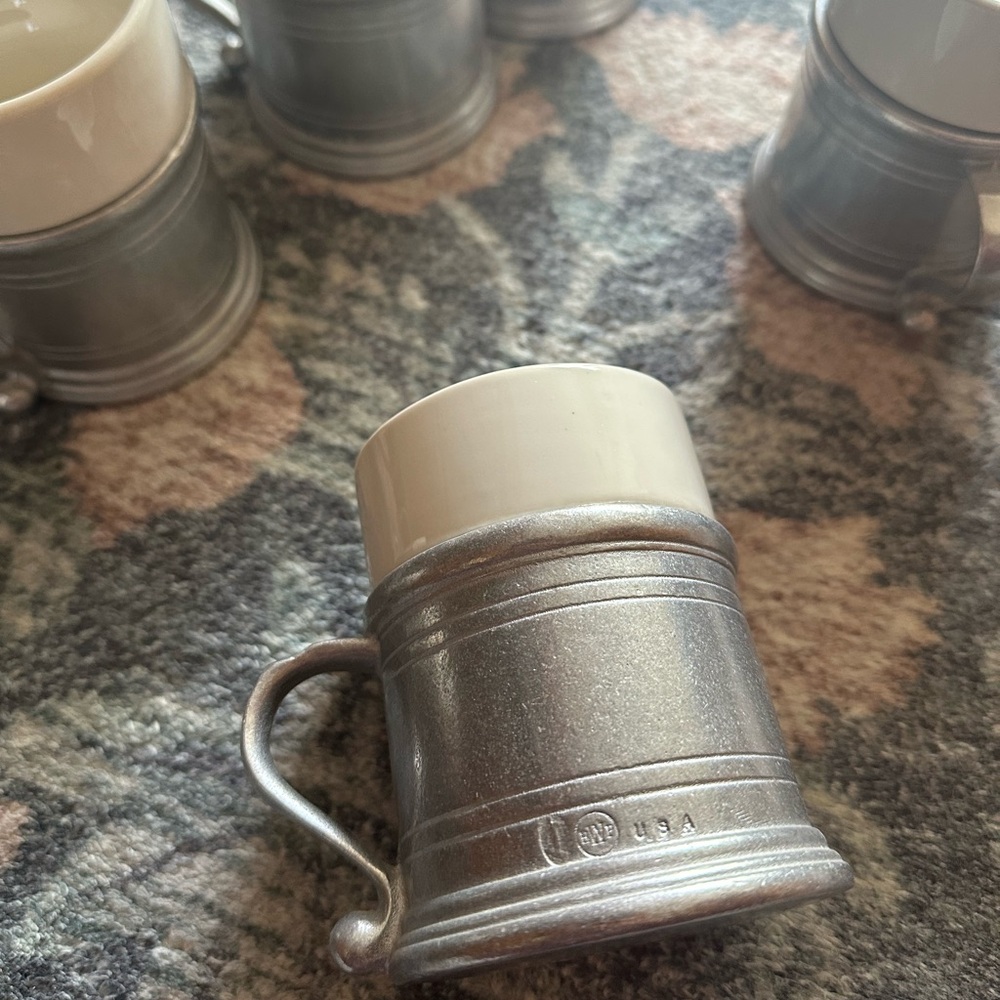 Wilton Armetale Pewter Plough Tavern Coffee Mug with ceramic insert